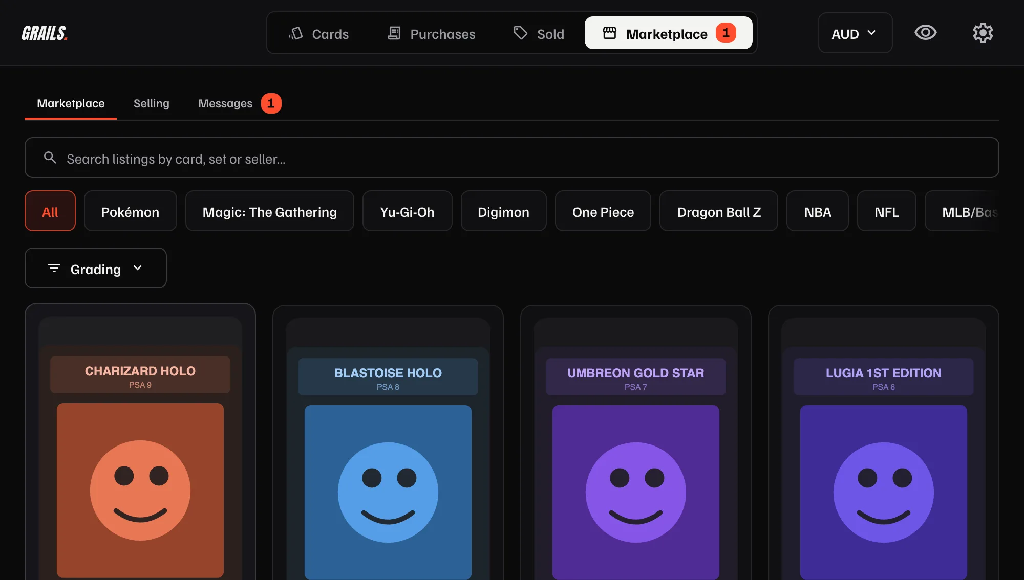 Marketplace — List cards and browse what others are selling